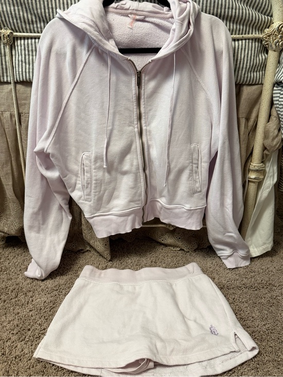 FP Movement by Free People Tops - FP Movement by Free People Light Lilac Zip Hoodie and Skort Set